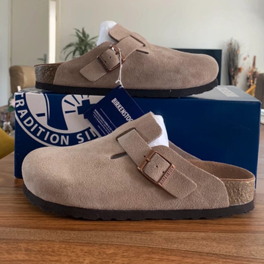 Birkenstock Boston Taupe/Narrow Fit